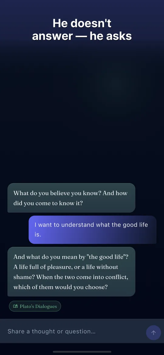 Dialogos — He doesn't answer — he asks