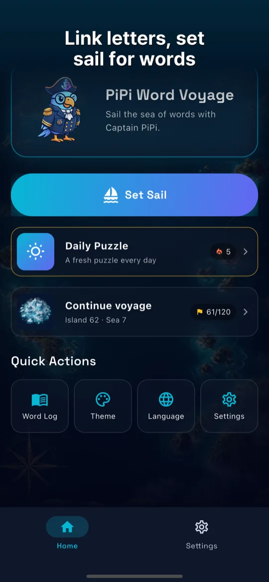 PiPi Word Voyage — Ready to sail